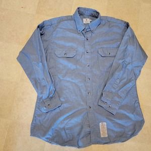 TYNDALE FR Flame Arc Resistant Button Up Work Shirt Made In USA-Mens Large